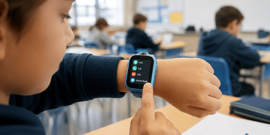 kind met smartwatch om pols