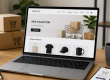 Moderne werkplek met e-commerce thema
